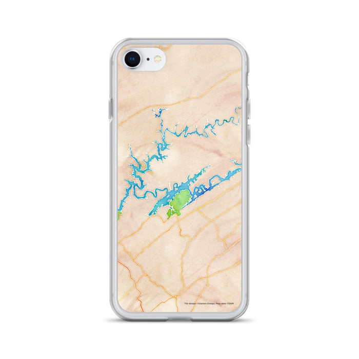 Custom Norris Lake Tennessee Map iPhone SE Phone Case in Watercolor