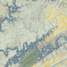 Norris Lake Tennessee Map Print in Woodblock Style Zoomed In Close Up Showing Details