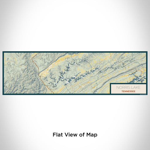 Flat View of Map Custom Norris Lake Tennessee Map Enamel Mug in Woodblock