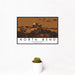 12x18 North Bend Nebraska Map Print Landscape Orientation in Ember Style With Small Cactus Plant in White Planter