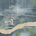 North Bend Nebraska Map Print in Afternoon Style Zoomed In Close Up Showing Details