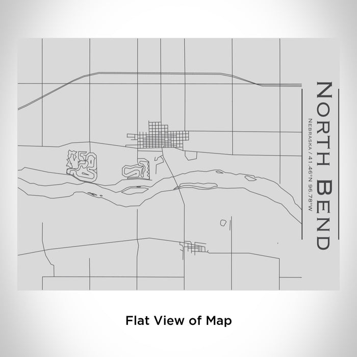 Rendered View of North Bend Nebraska Map Engraving on 20oz Stainless Steel Insulated Bottle with Bamboo Top