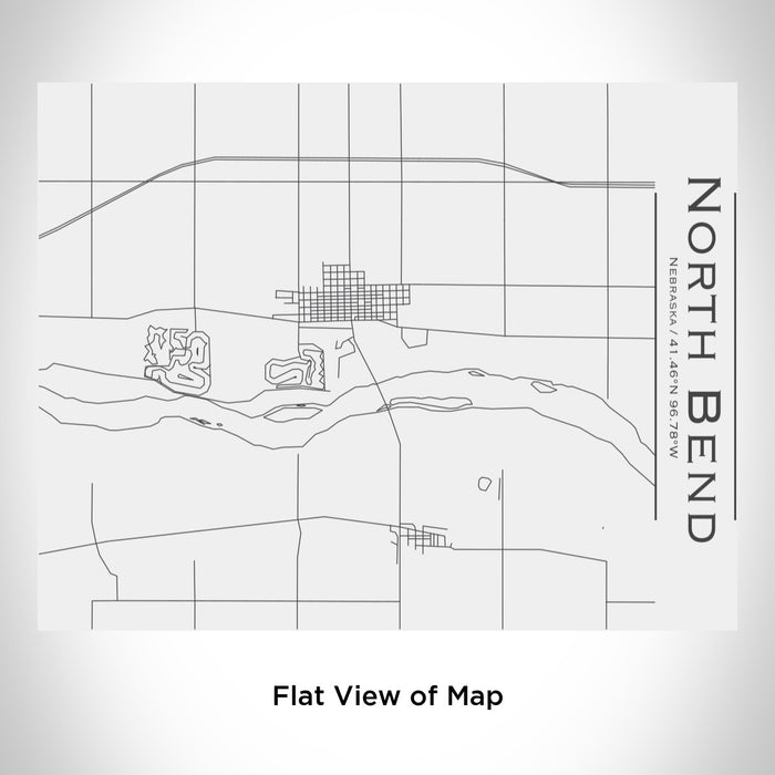 Rendered View of North Bend Nebraska Map Engraving on 20oz Stainless Steel Insulated Bottle with Bamboo Top in White