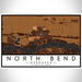 North Bend Nebraska Map Print Landscape Orientation in Ember Style With Shaded Background