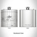 Rendered View of North Bend Nebraska Map Engraving on 6oz Stainless Steel Flask