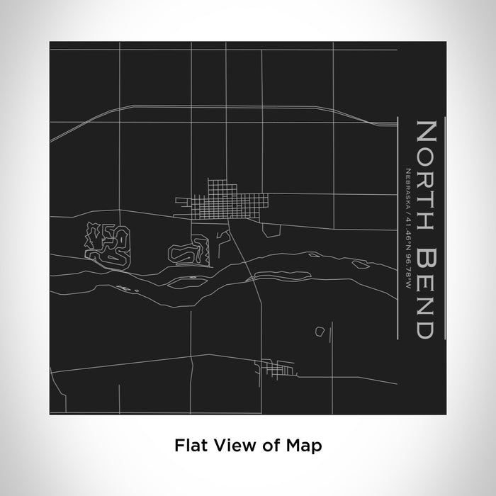 Rendered View of North Bend Nebraska Map Engraving on 17oz Stainless Steel Insulated Tumbler in Black