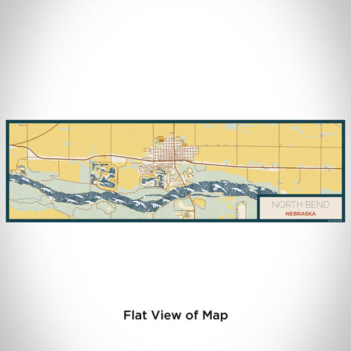 Flat View of Map Custom North Bend Nebraska Map Enamel Mug in Woodblock