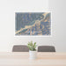 24x36 North Bonneville Washington Map Print Lanscape Orientation in Afternoon Style Behind 2 Chairs Table and Potted Plant