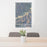 24x36 North Bonneville Washington Map Print Portrait Orientation in Afternoon Style Behind 2 Chairs Table and Potted Plant