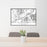 24x36 North Bonneville Washington Map Print Lanscape Orientation in Classic Style Behind 2 Chairs Table and Potted Plant