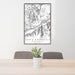 24x36 North Bonneville Washington Map Print Portrait Orientation in Classic Style Behind 2 Chairs Table and Potted Plant
