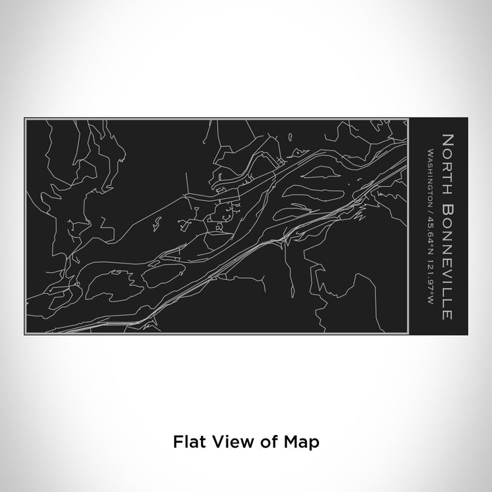 Rendered View of North Bonneville Washington Map Engraving on 17oz Stainless Steel Insulated Cola Bottle in Black