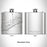 Rendered View of North Bonneville Washington Map Engraving on 6oz Stainless Steel Flask