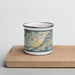 Front View Custom North Bonneville Washington Map Enamel Mug in Woodblock on Cutting Board