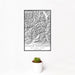 12x18 North Cascades National Park Map Print Portrait Orientation in Classic Style With Small Cactus Plant in White Planter