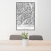 24x36 North Cascades National Park Map Print Portrait Orientation in Classic Style Behind 2 Chairs Table and Potted Plant