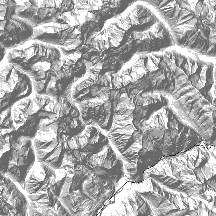 North Cascades National Park Map Print in Classic Style Zoomed In Close Up Showing Details