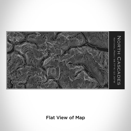 Rendered View of North Cascades National Park Map Engraving on 17oz Stainless Steel Insulated Cola Bottle in Black