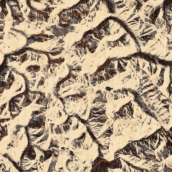 North Cascades National Park Map Print in Ember Style Zoomed In Close Up Showing Details