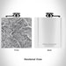 Rendered View of North Cascades National Park Map Engraving on 6oz Stainless Steel Flask in White