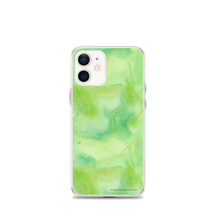 Custom North Cascades National Park Map iPhone 12 mini Phone Case in Watercolor