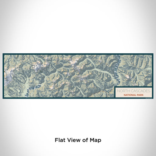 Flat View of Map Custom North Cascades National Park Map Enamel Mug in Woodblock