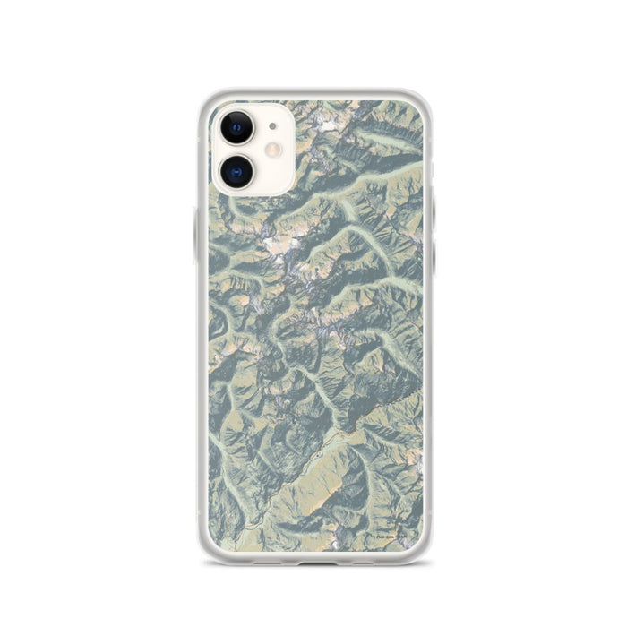 Custom North Cascades National Park Map Phone Case in Woodblock