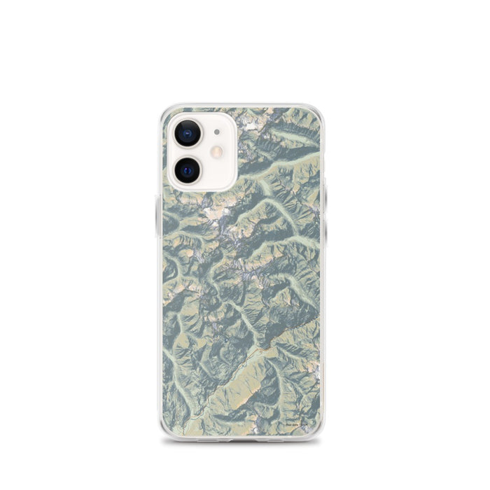 Custom North Cascades National Park Map iPhone 12 mini Phone Case in Woodblock