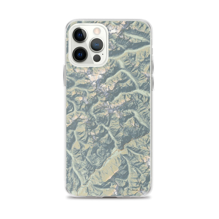 Custom North Cascades National Park Map iPhone 12 Pro Max Phone Case in Woodblock