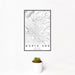 12x18 North End Boise Map Print Portrait Orientation in Classic Style With Small Cactus Plant in White Planter