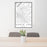 24x36 North End Boise Map Print Portrait Orientation in Classic Style Behind 2 Chairs Table and Potted Plant