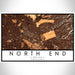 North End Boise Map Print Landscape Orientation in Ember Style With Shaded Background