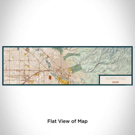 Flat View of Map Custom North End Boise Map Enamel Mug in Woodblock