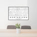 24x36 Northglenn Colorado Map Print Lanscape Orientation in Classic Style Behind 2 Chairs Table and Potted Plant