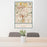 24x36 Northglenn Colorado Map Print Portrait Orientation in Woodblock Style Behind 2 Chairs Table and Potted Plant