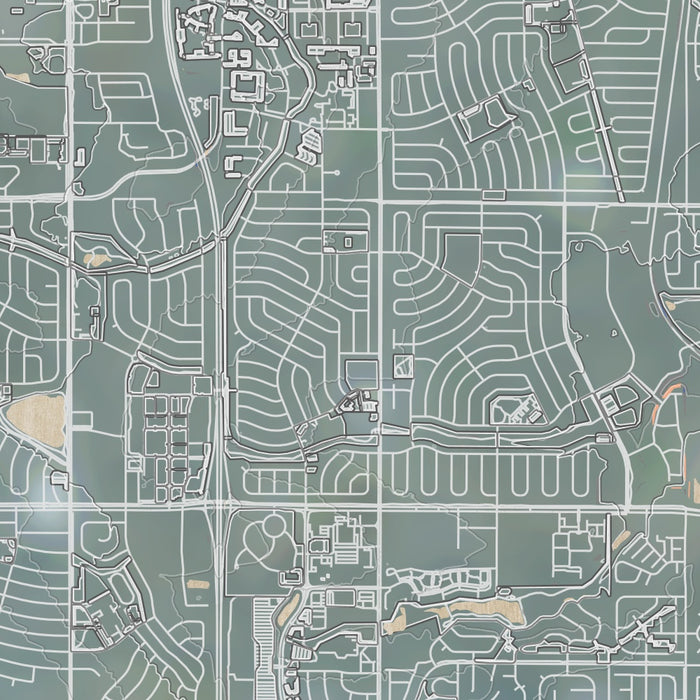Northglenn Colorado Map Print in Afternoon Style Zoomed In Close Up Showing Details