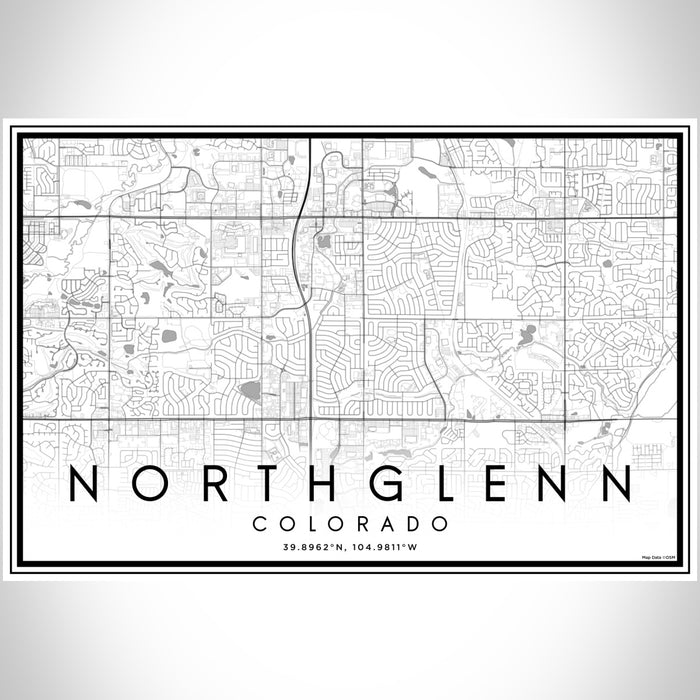 Northglenn Colorado Map Print Landscape Orientation in Classic Style With Shaded Background