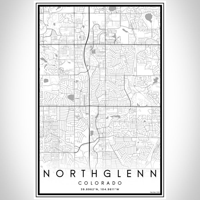 Northglenn Colorado Map Print Portrait Orientation in Classic Style With Shaded Background