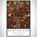 Northglenn Colorado Map Print Portrait Orientation in Ember Style With Shaded Background
