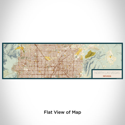 Flat View of Map Custom North Las Vegas Nevada Map Enamel Mug in Woodblock