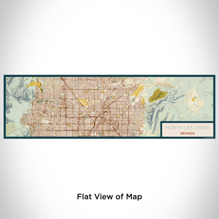 Flat View of Map Custom North Las Vegas Nevada Map Enamel Mug in Woodblock