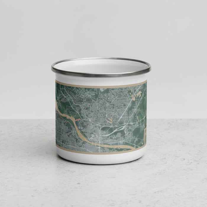 Front View Custom North Little Rock Arkansas Map Enamel Mug in Afternoon