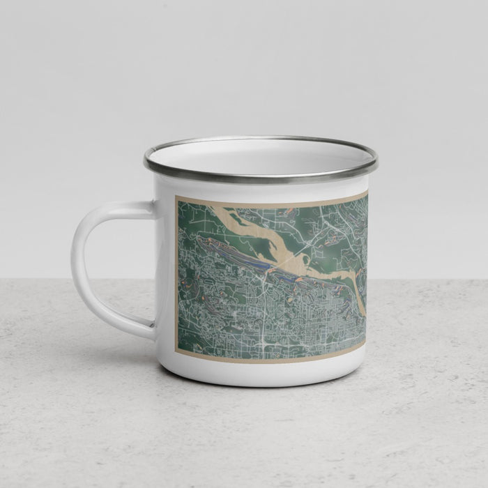 Left View Custom North Little Rock Arkansas Map Enamel Mug in Afternoon