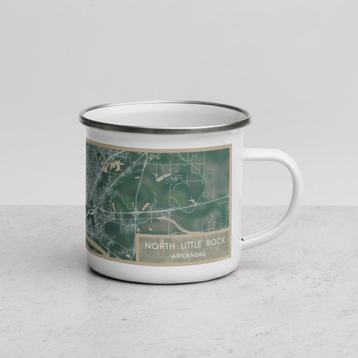 Right View Custom North Little Rock Arkansas Map Enamel Mug in Afternoon