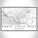 North Little Rock Arkansas Map Print Landscape Orientation in Classic Style With Shaded Background