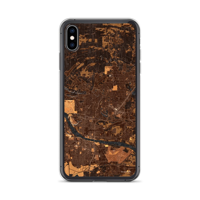 Custom iPhone XS Max North Little Rock Arkansas Map Phone Case in Ember