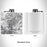 Rendered View of North Little Rock Arkansas Map Engraving on 6oz Stainless Steel Flask in White