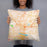 Person holding 18x18 Custom North Little Rock Arkansas Map Throw Pillow in Watercolor
