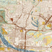 North Little Rock Arkansas Map Print in Woodblock Style Zoomed In Close Up Showing Details