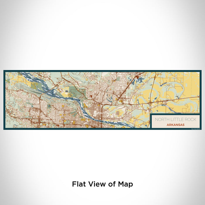 Flat View of Map Custom North Little Rock Arkansas Map Enamel Mug in Woodblock